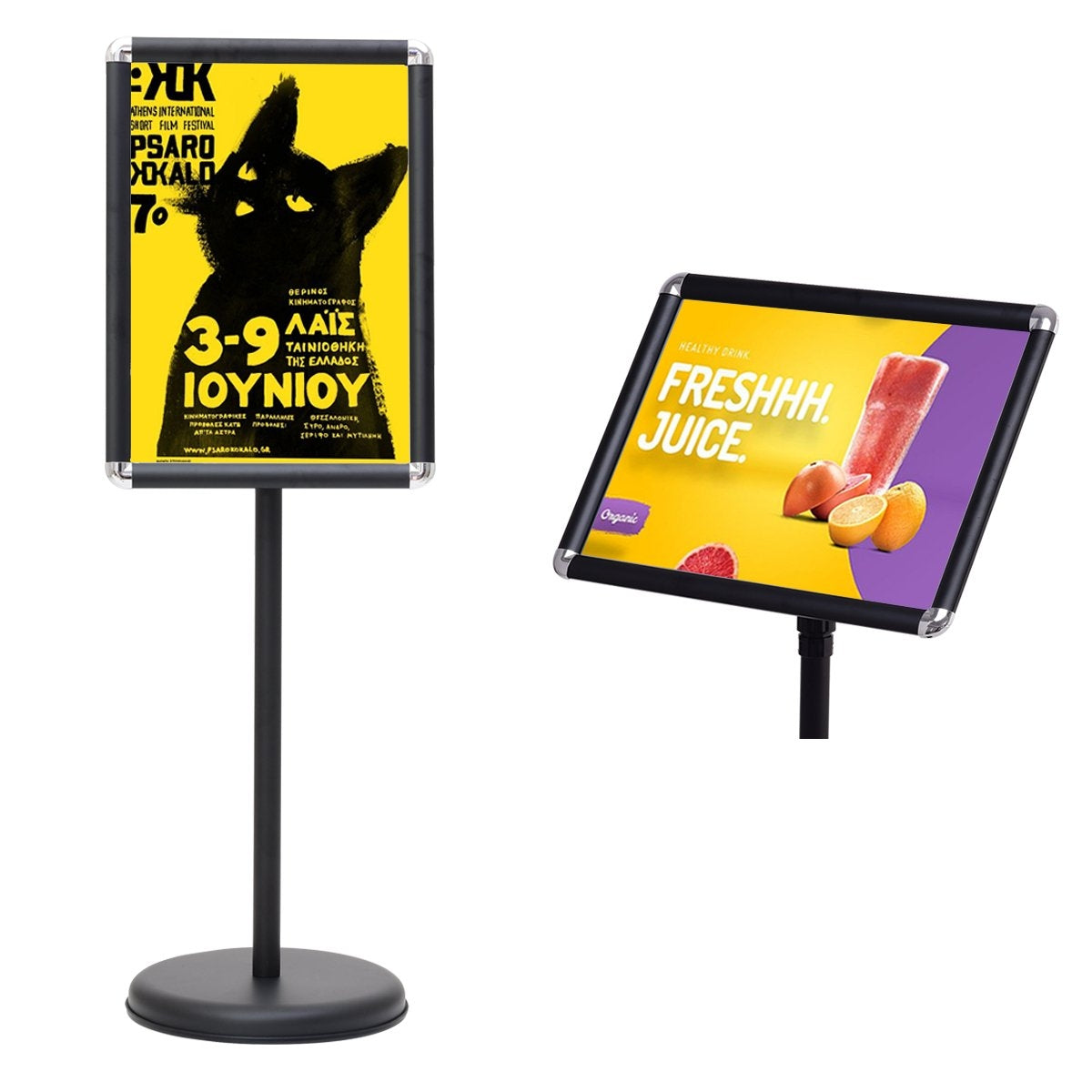 DIN A3 height adjustable presentation stand information stand-black