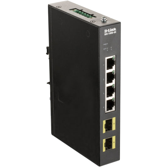 DIS-100G-6S 4-port Gigabit Industrial Switch with 2 x 100/1000M SFP