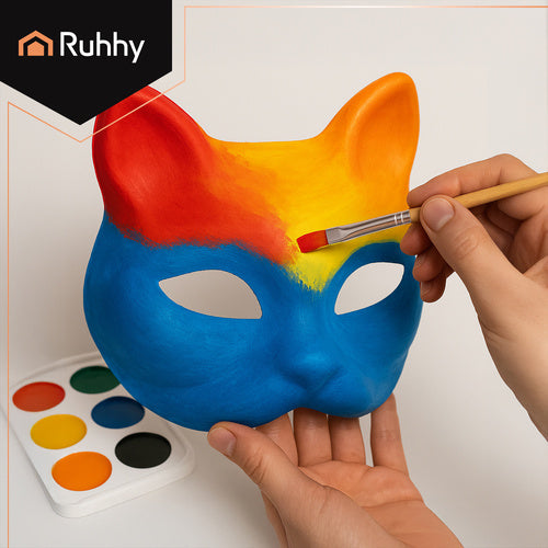 DIY Cat Masks, 10 Pcs Set for Painting & Crafts