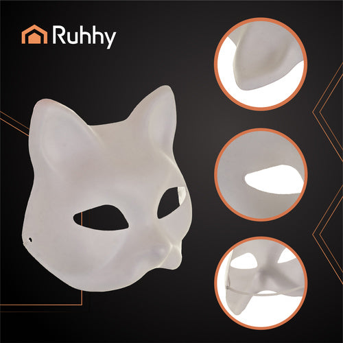 DIY Cat Masks, 10 Pcs Set for Painting & Crafts