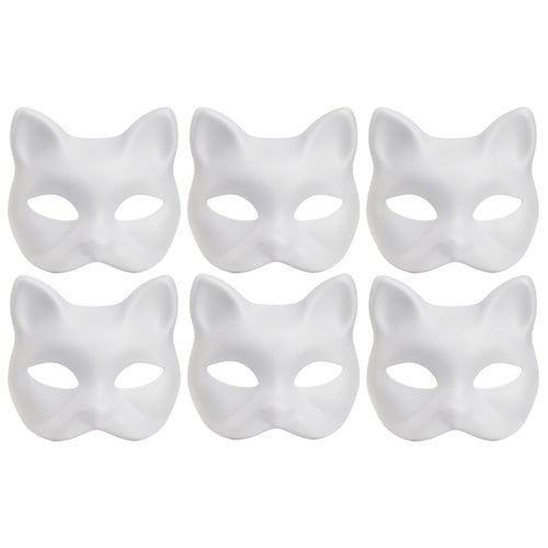 DIY Cat Masks Set, 6 Pcs with Accessories