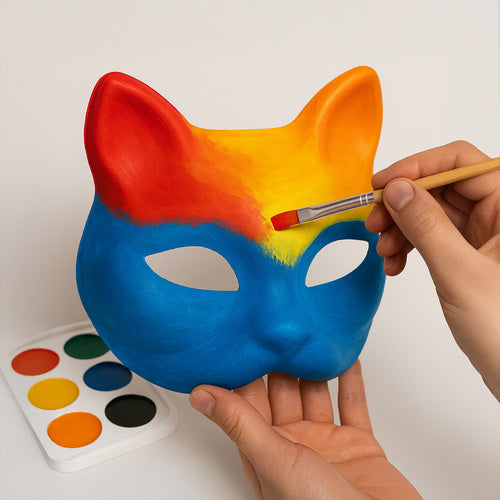 DIY Cat Masks Set, 6 Pcs with Accessories