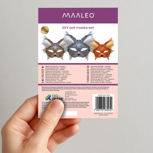 DIY Cat Masks Set, 6 Pcs with Accessories
