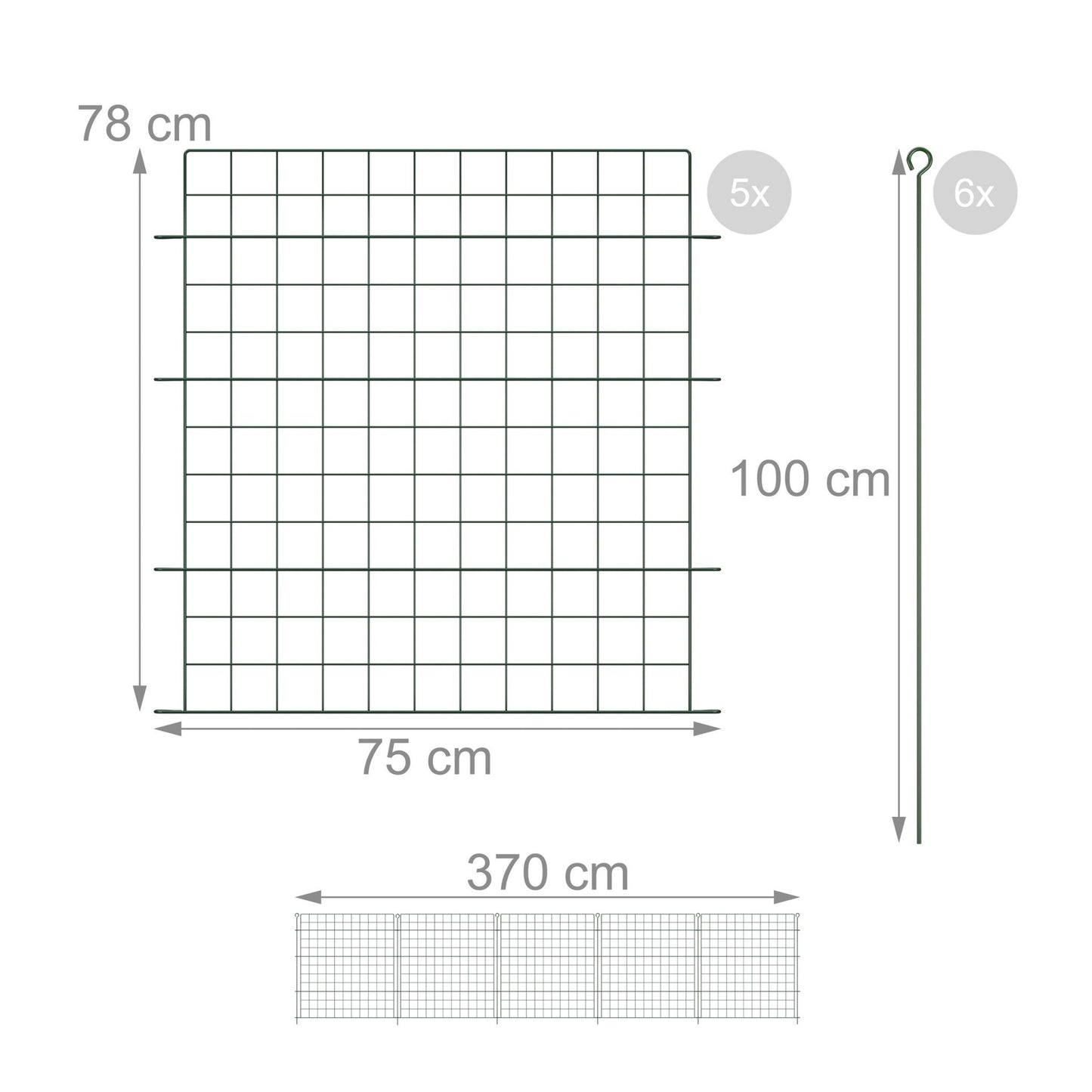 Dam fence with 5 parts