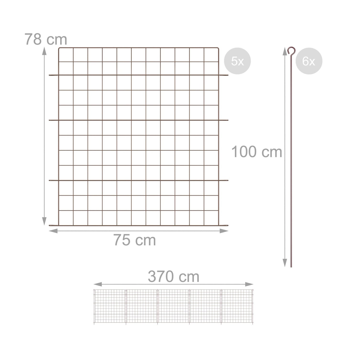 Dam fence with 5 parts