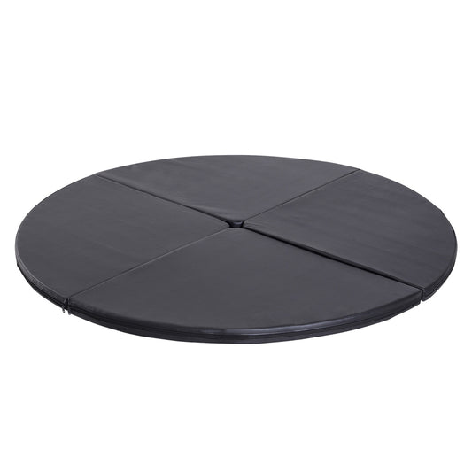 Black shock-absorbing dance pole mat, Ø 150cm, foldable