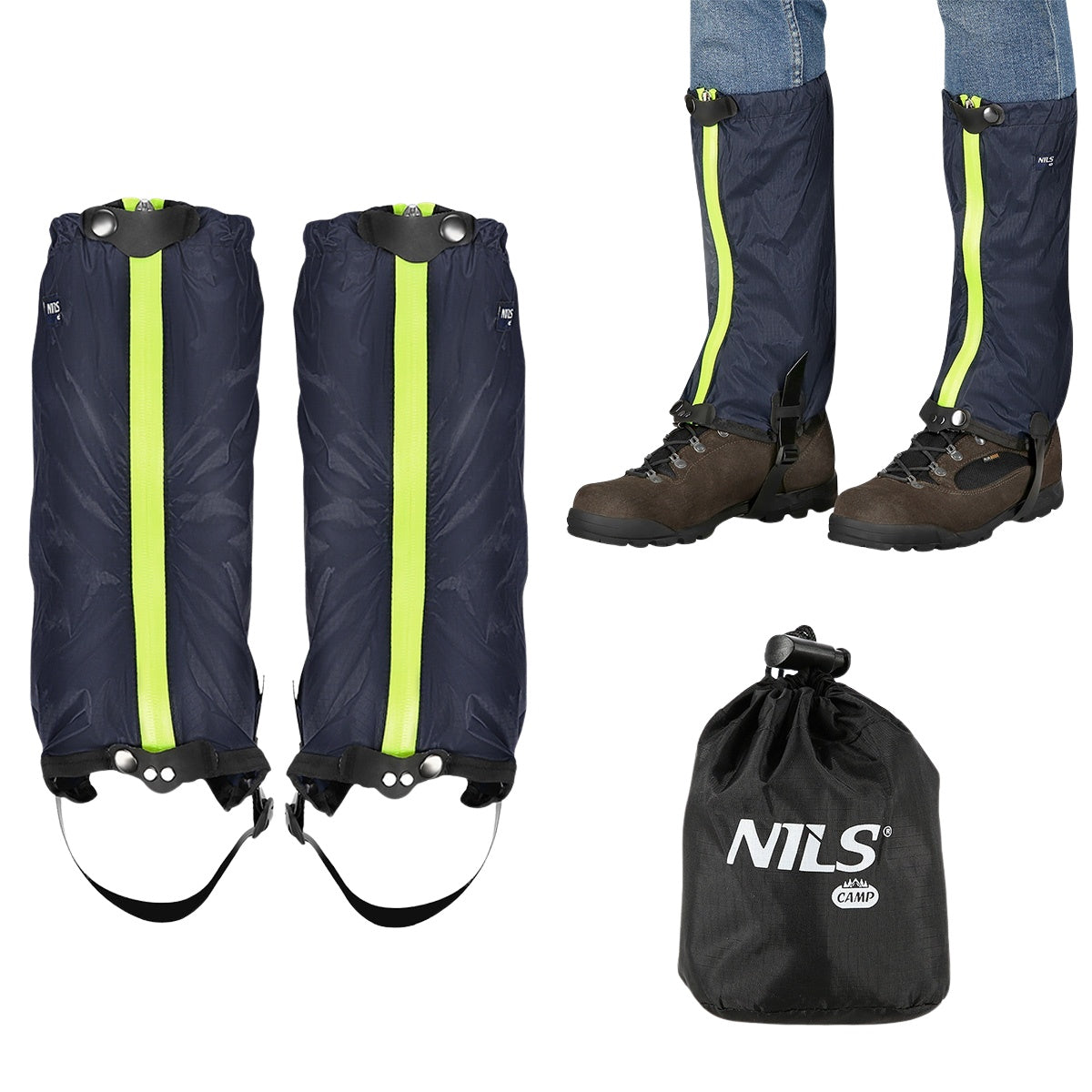 Dark Blue Gaiters, Waterproof, Adjustable Fit
