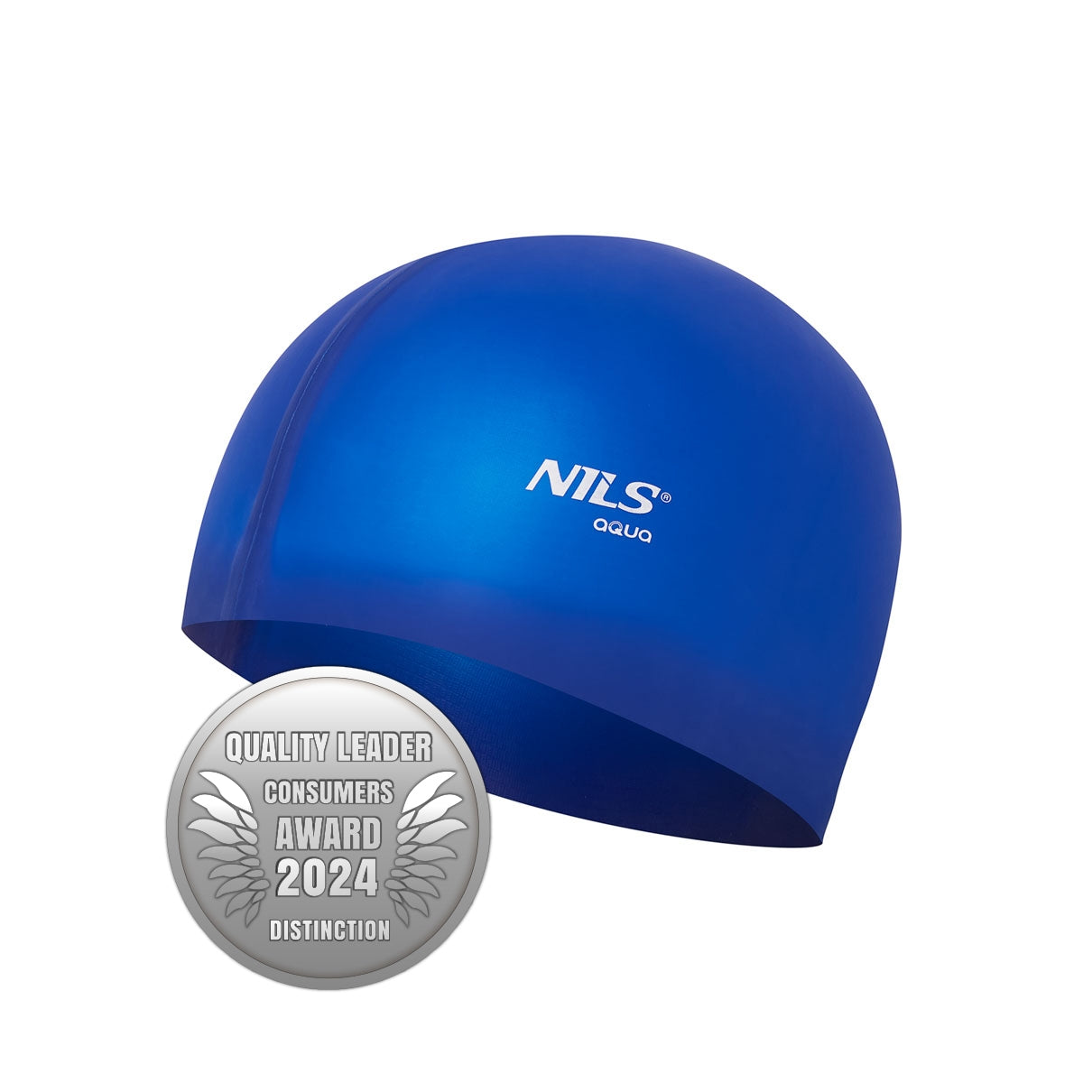 Dark Blue Silicone Swimming Cap, Solid Color