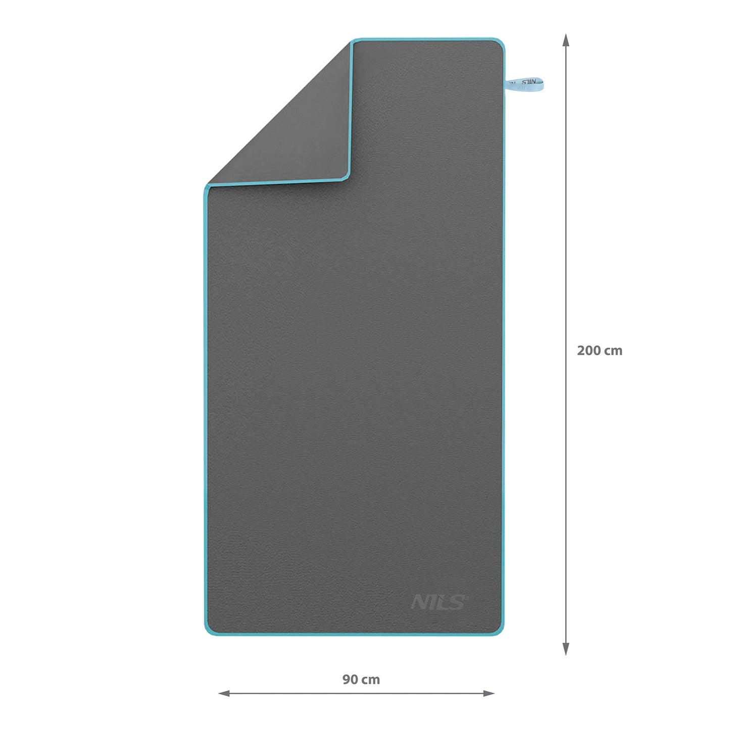 Dark Gray Microfibre Towel, 200x90 cm