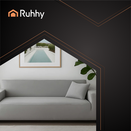 Dark Gray Sofa Cover, 145-185cm Stretch Fabric