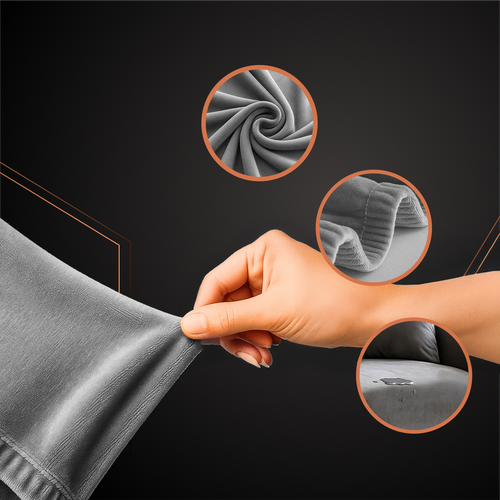 Dark Gray Sofa Cover, 145-185cm Stretch Fabric