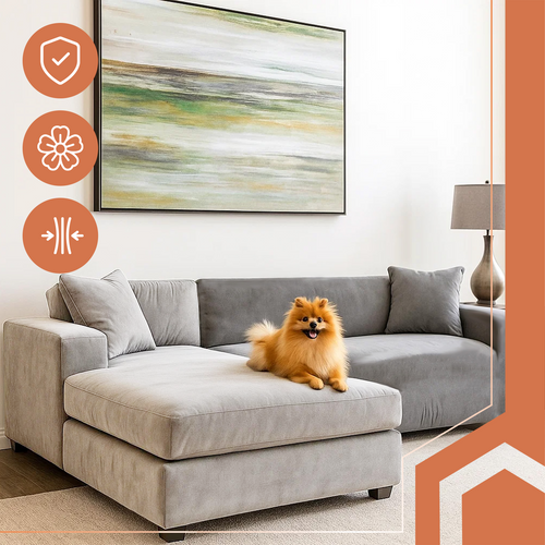 Dark Gray Sofa Cover, 145-185cm Stretch Fabric