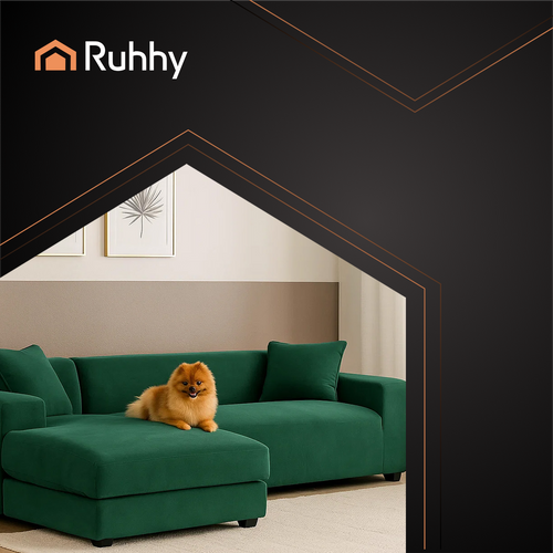 Dark Green Sofa Cover, Stretch Fit 190-230cm