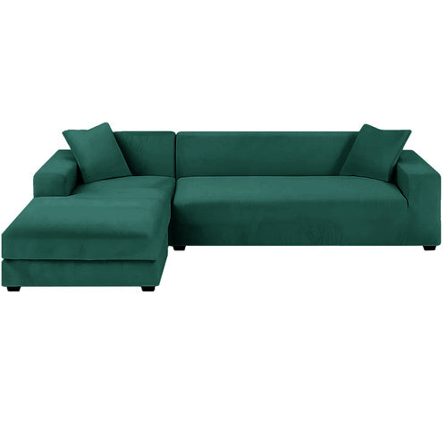 Dark Green Sofa Cover, Stretch Fit 190-230cm