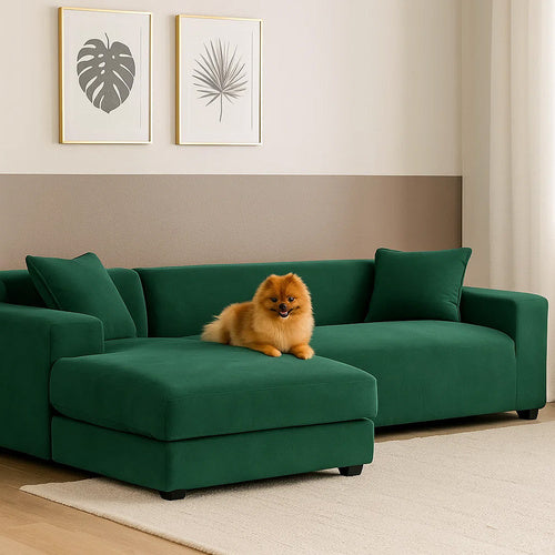 Dark Green Sofa Cover, Stretch Fit 190-230cm
