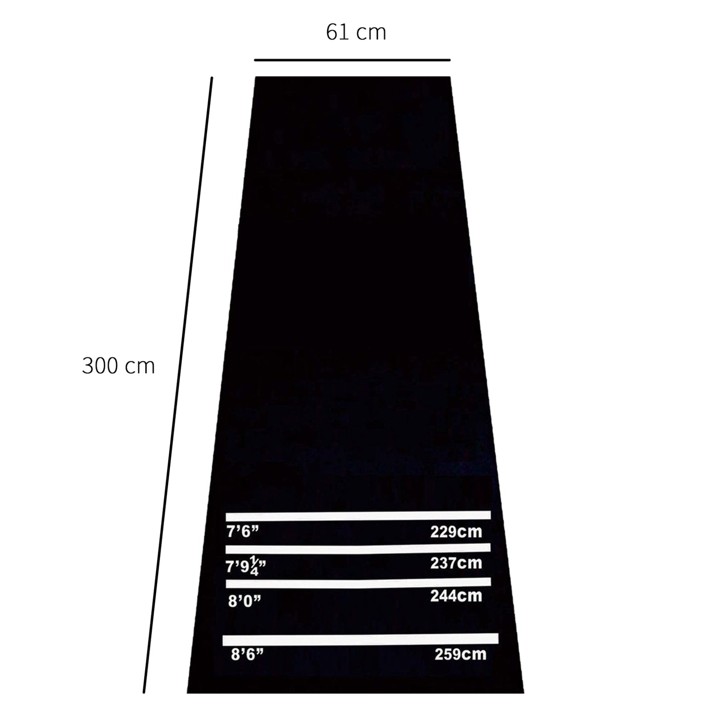 Dart mat, non-slip rubber mat for steel and soft darts