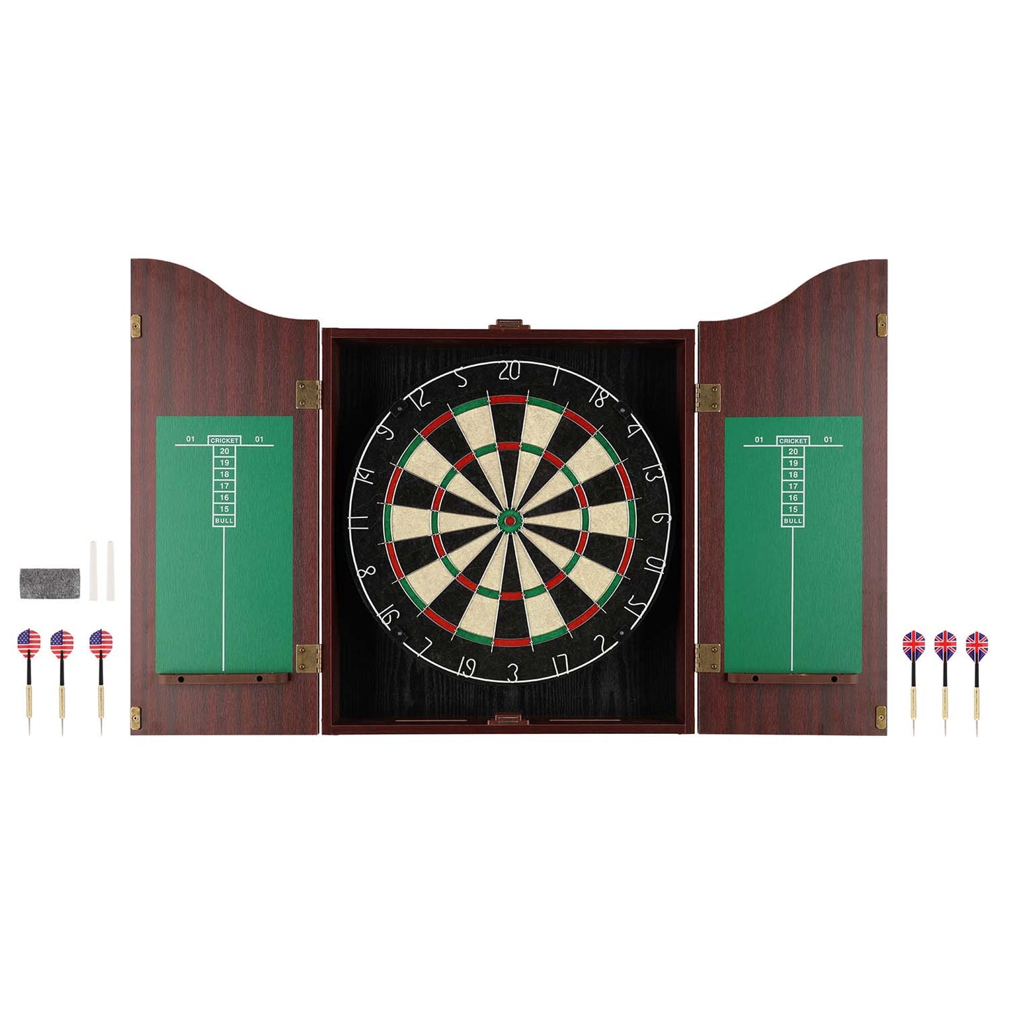 Dartboard Cabinet Set with Official Sisal Board & Darts