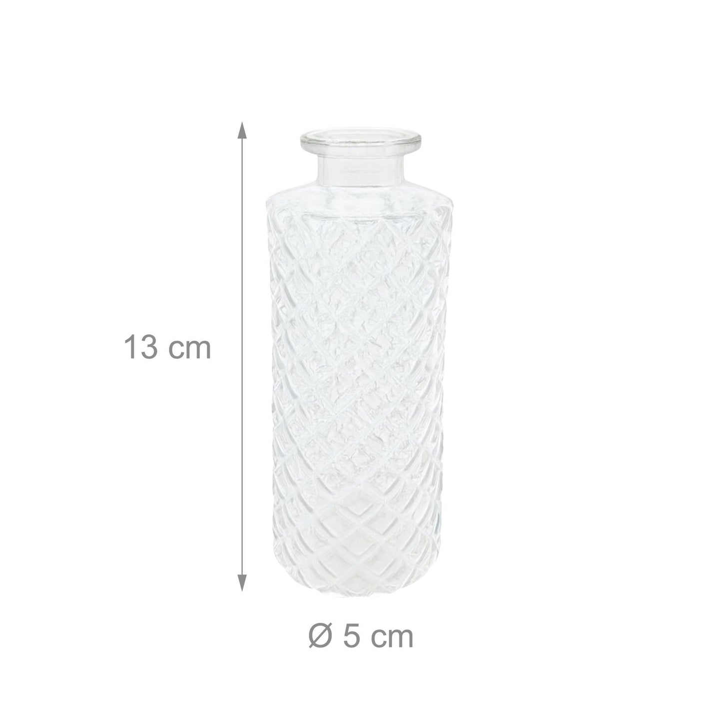 Decorative Glass Mini Vases Set of 6 – Textured Design