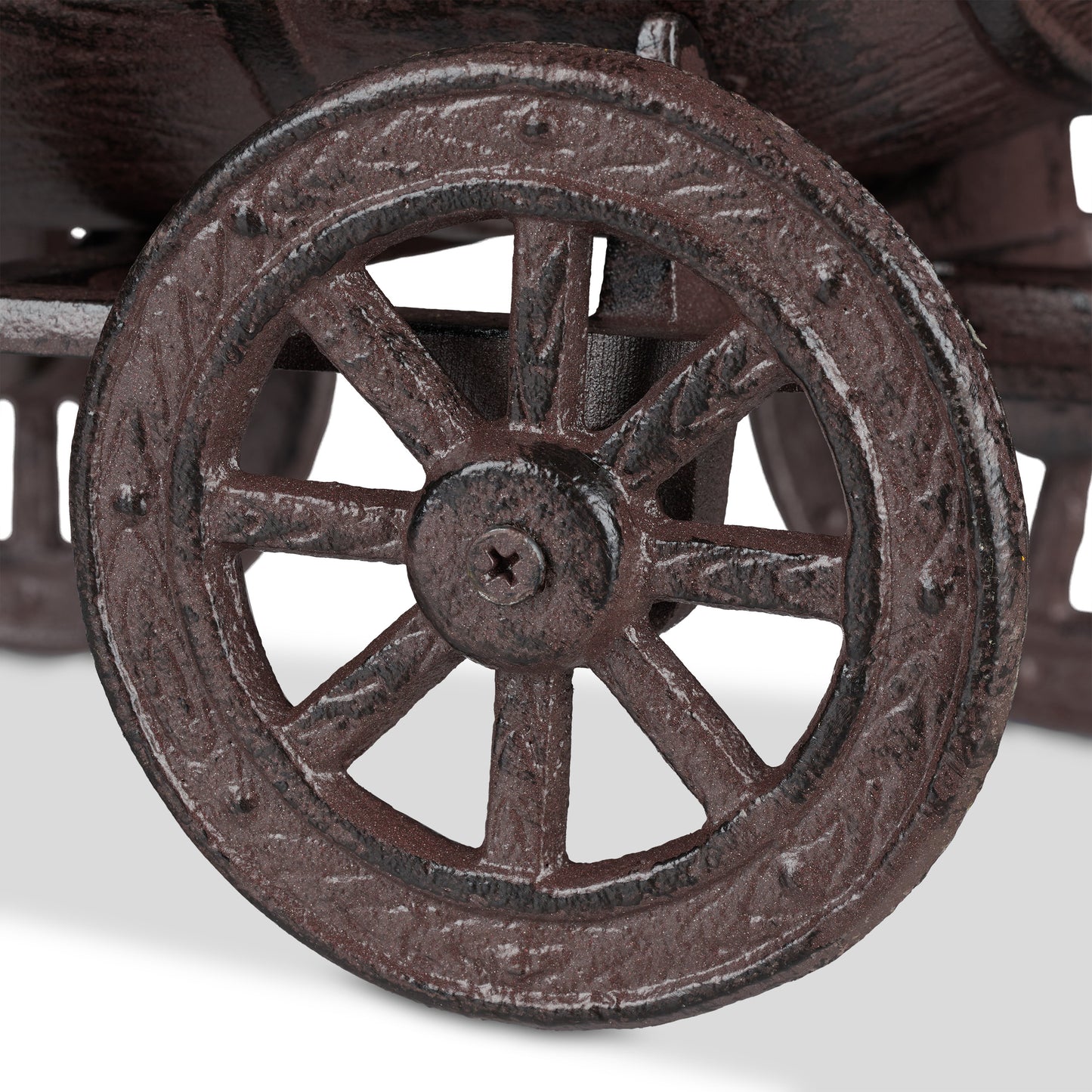 Decorative Planter Barrel on Handcart