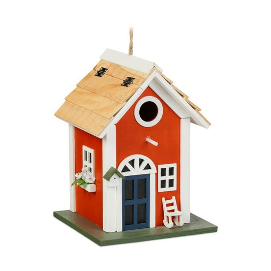 <p>This weatherproof birdhouse offers a cozy refuge for small birds while enhancing your garden's charm. Crafted from durable poplar and pine, it blends seamlessly into any outdoor setting.</p>

<ul>
<li>Enhance your garden with detailed country style des