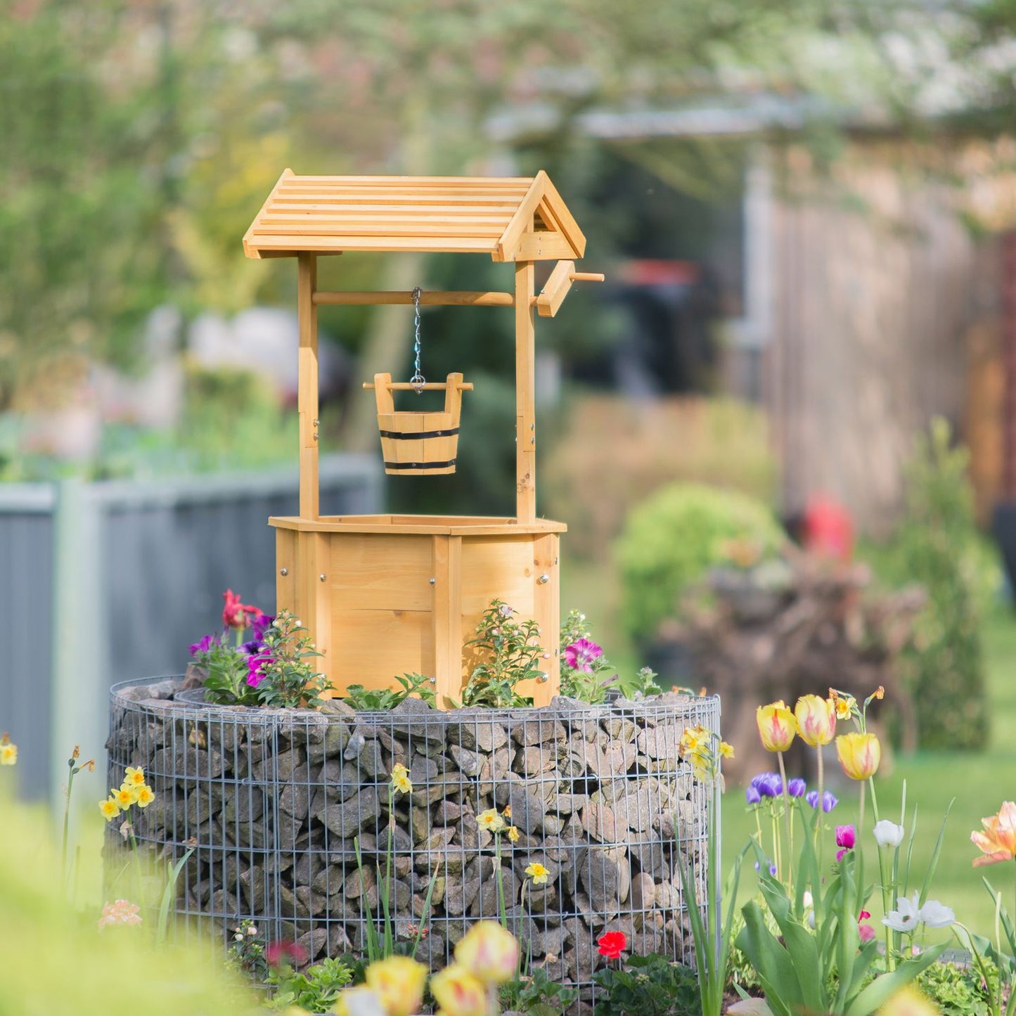 Decorative fountain Garden Wood