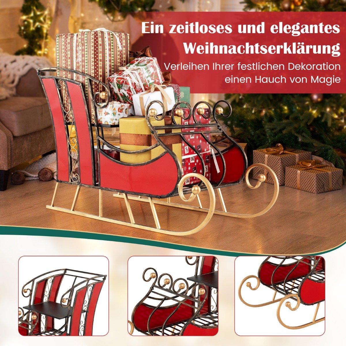 Decorative metal sleigh Christmas sleigh for Christmas 93 x 41 x 59 cm red