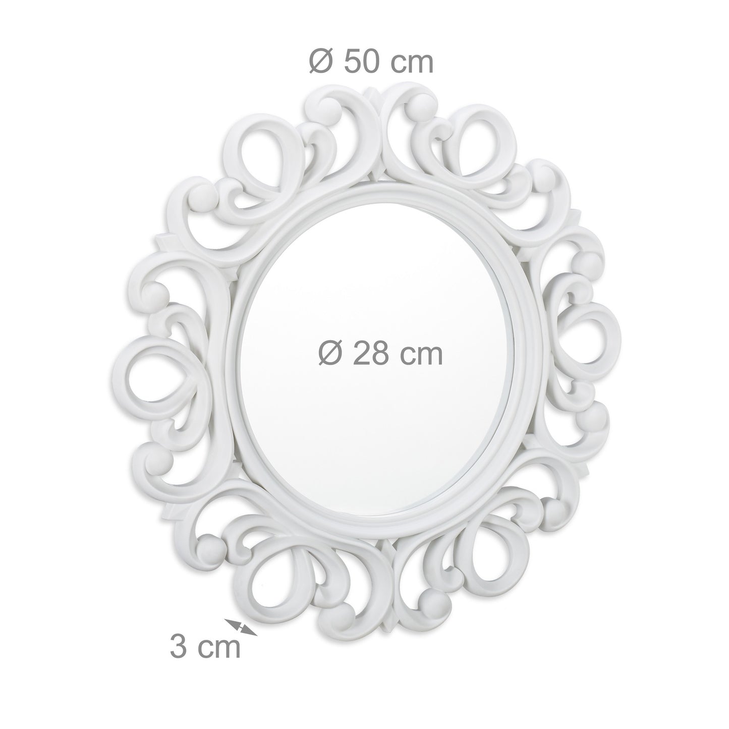 Decorative round wall mirror