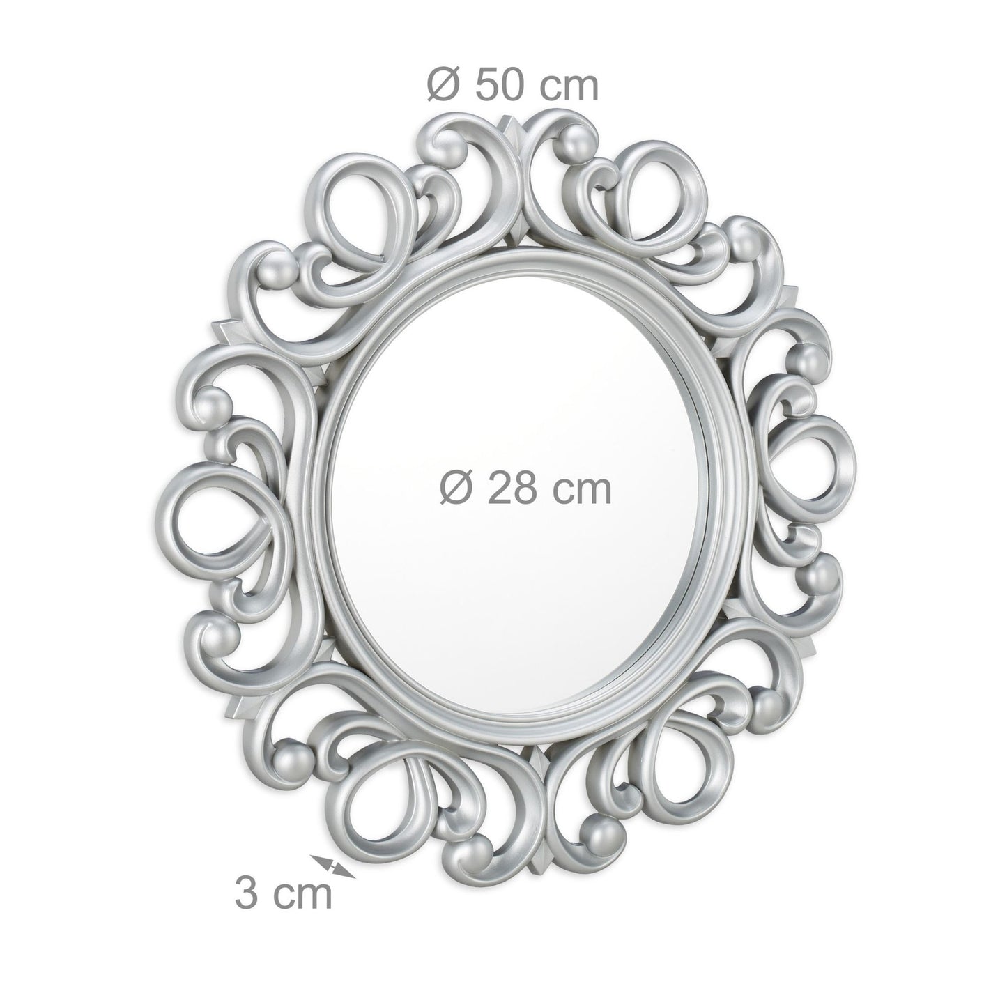 Decorative round wall mirror