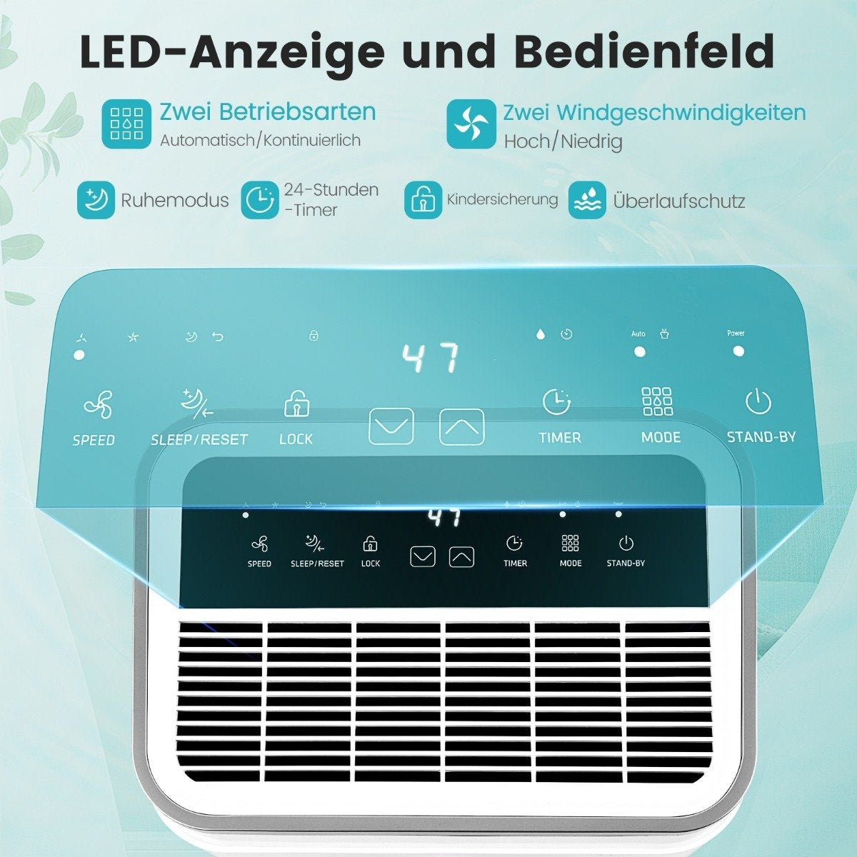 Dehumidifier with 6.5 L water tank for up to 30 - 25 L / day