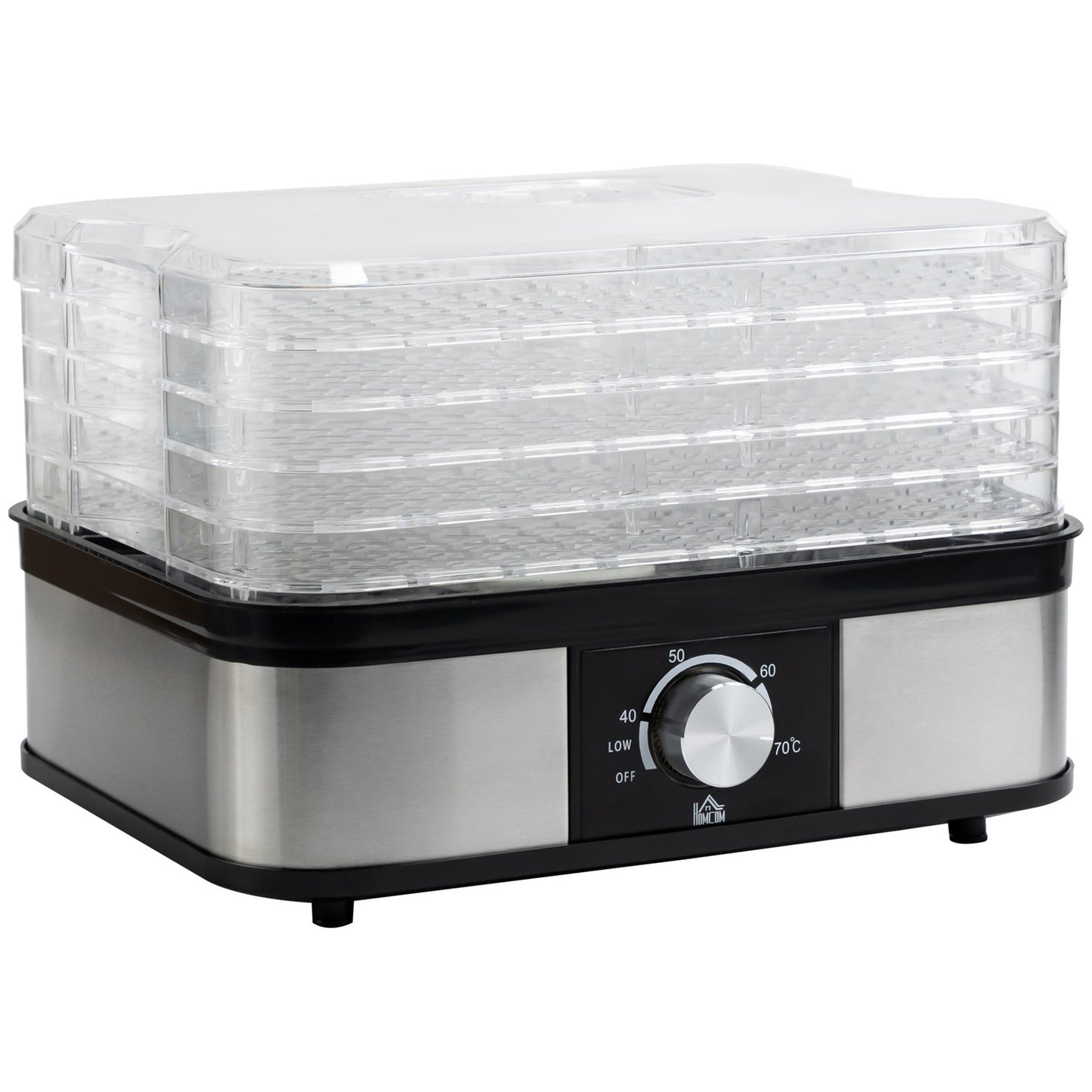 Dehydrator with timer & temperature control, 5 levels, stainless steel