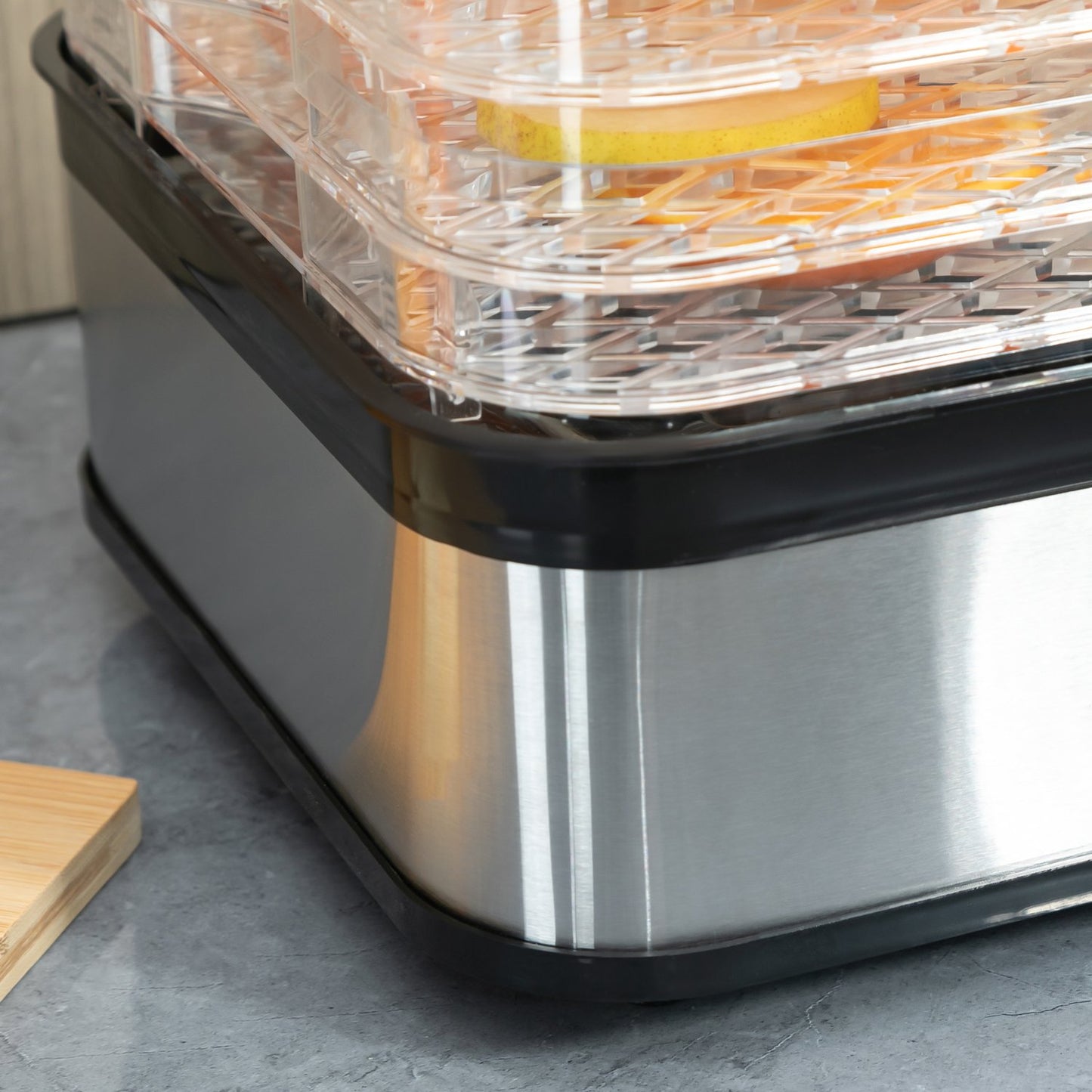 Dehydrator with timer & temperature control, 5 levels, stainless steel