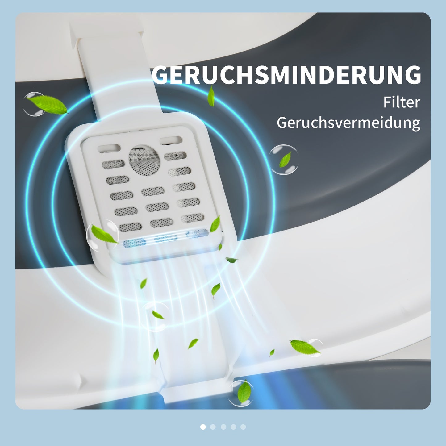 Cat litter box with deodorant, white/grey, 52x41x38 Cm