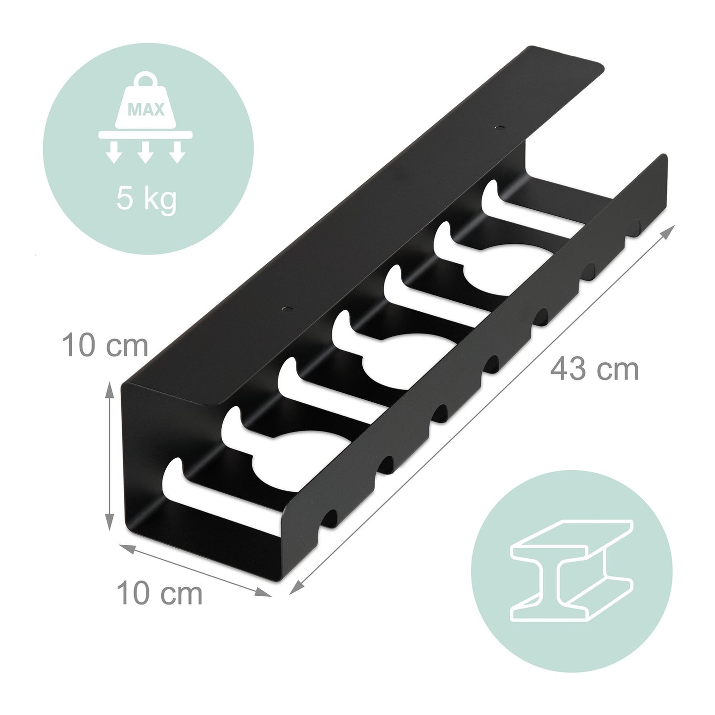 Desk Cable Management Trays, Set of 2 – Steel