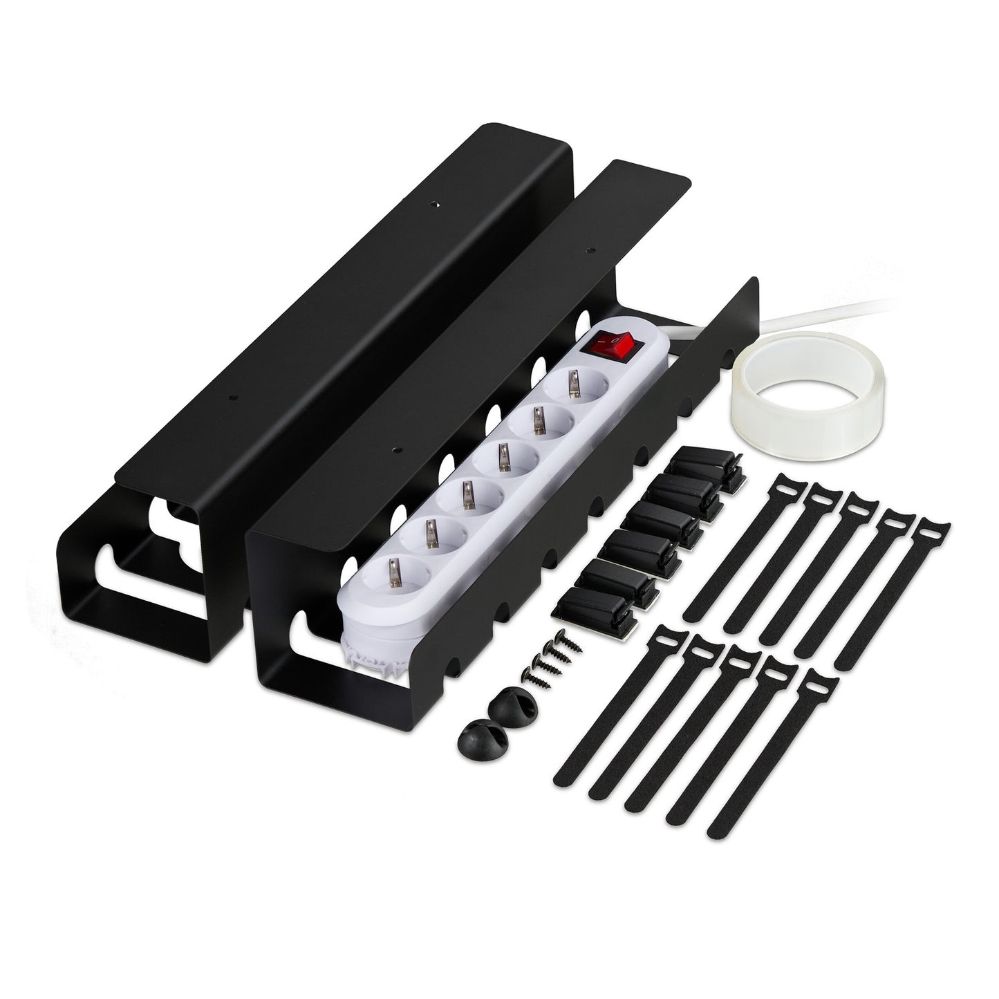 Desk Cable Management Trays, Set of 2 – Steel
