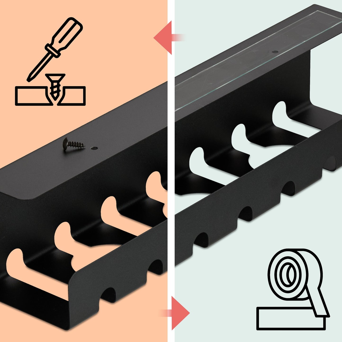 Desk Cable Management Trays, Set of 2 – Steel