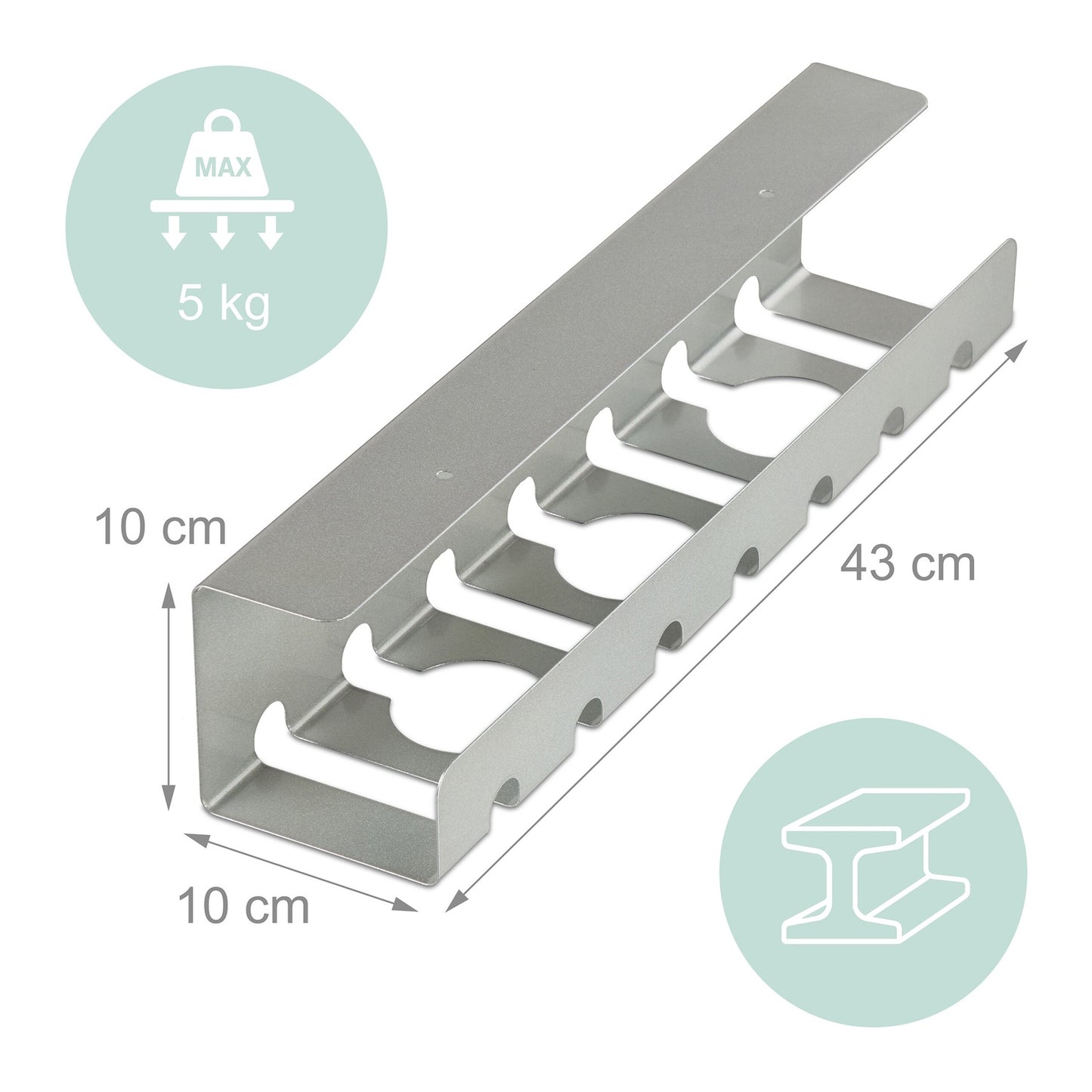 Desk Cable Trays Set, Steel Cable Management for PC/TV