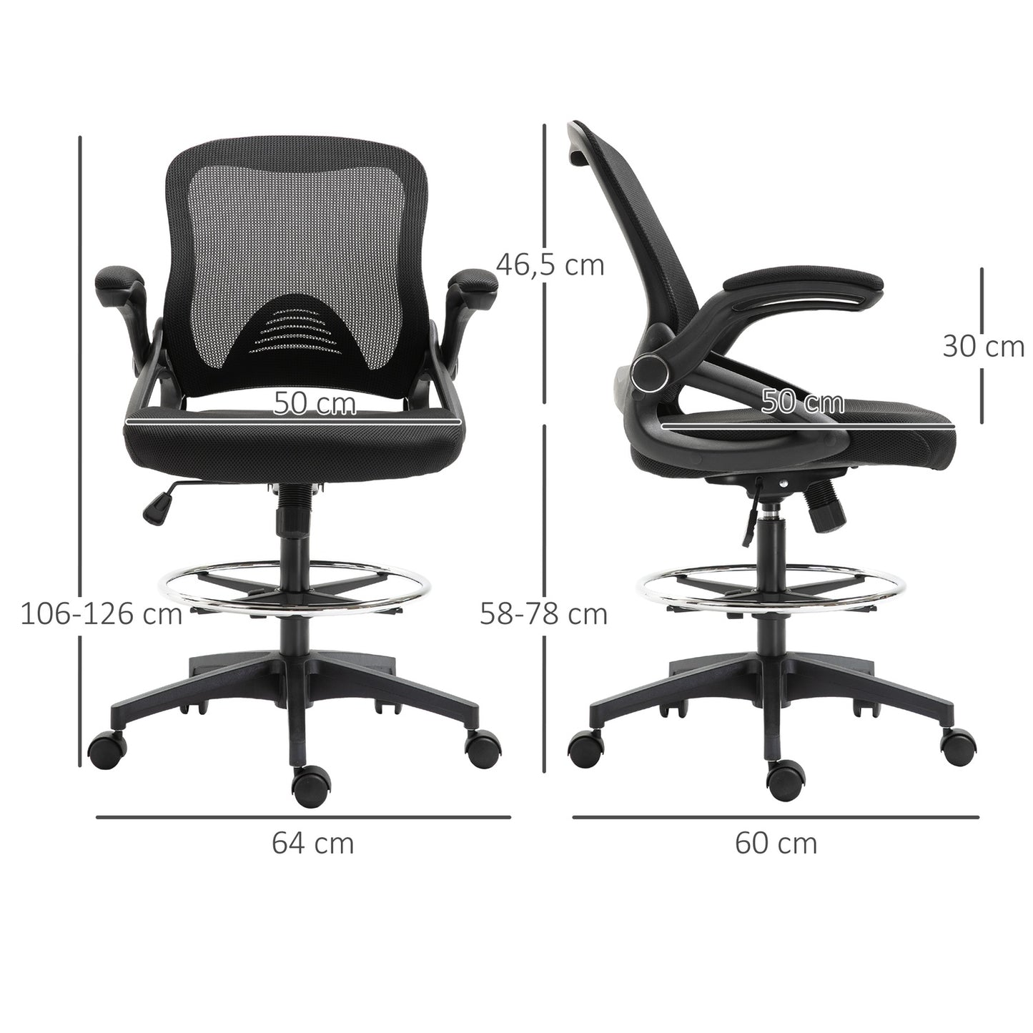Ergonomic office chair, swivel, mesh, 360°, 120 kg capacity