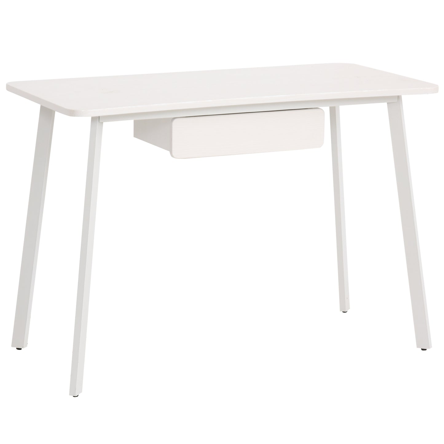 Elegant white office table with drawers, MDF & steel, 120x60x76 cm