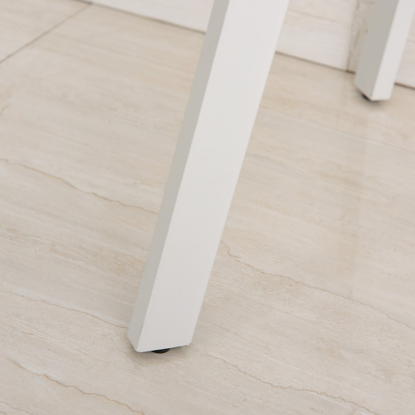 Elegant white office table with drawers, MDF & steel, 120x60x76 cm