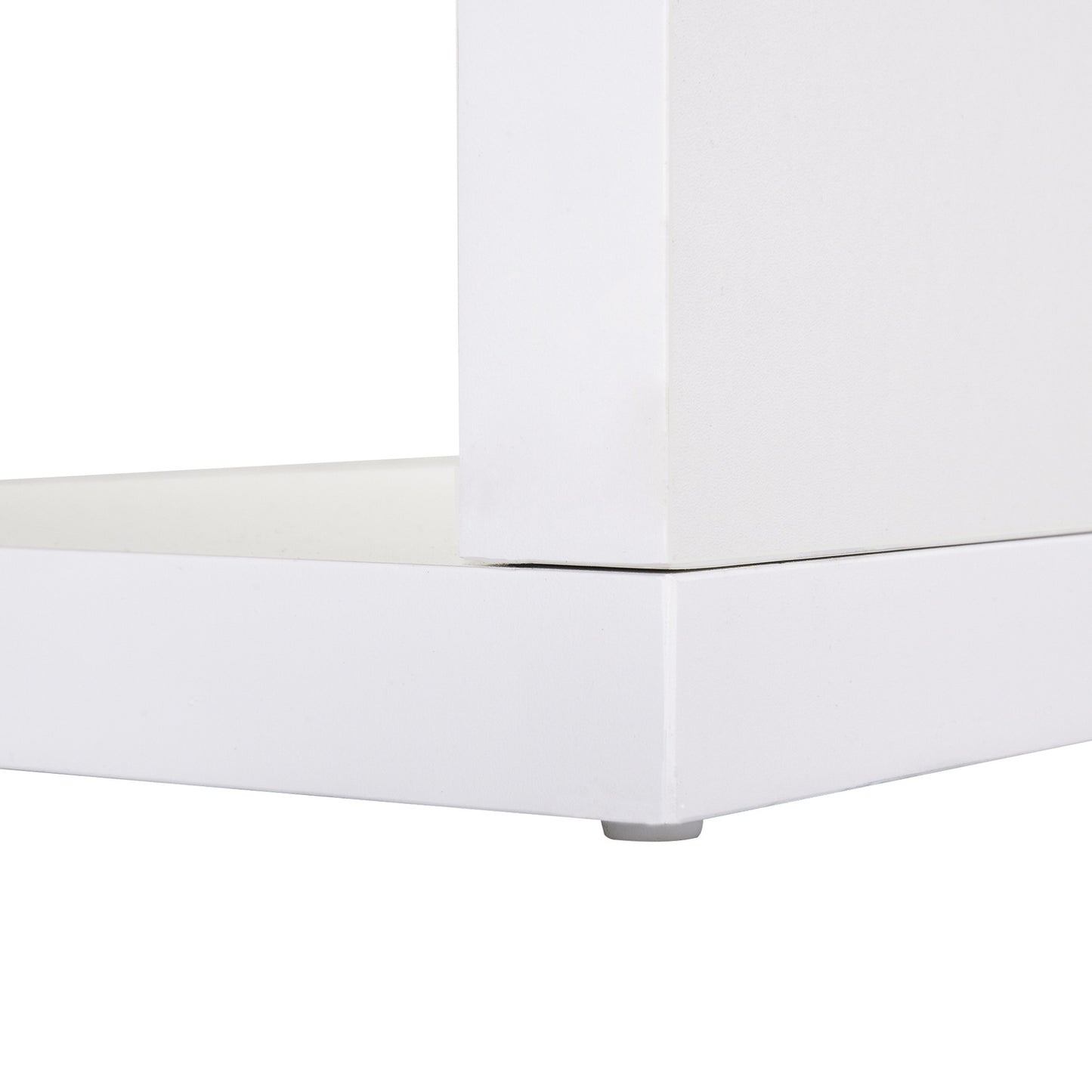 L-shaped white corner desk with bookshelf and drawer, 120x80x164 cm
