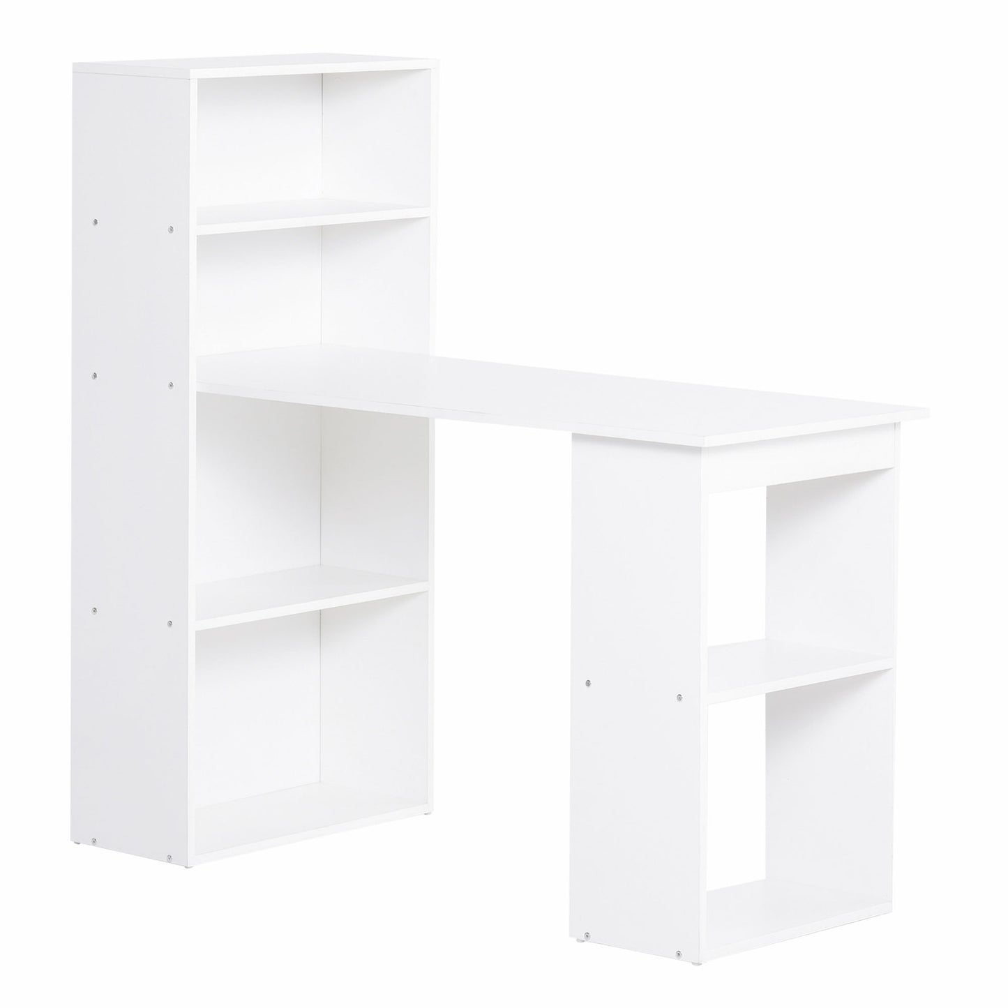 White Desk Kitchen Table With Shelf - 120x55x120 cm