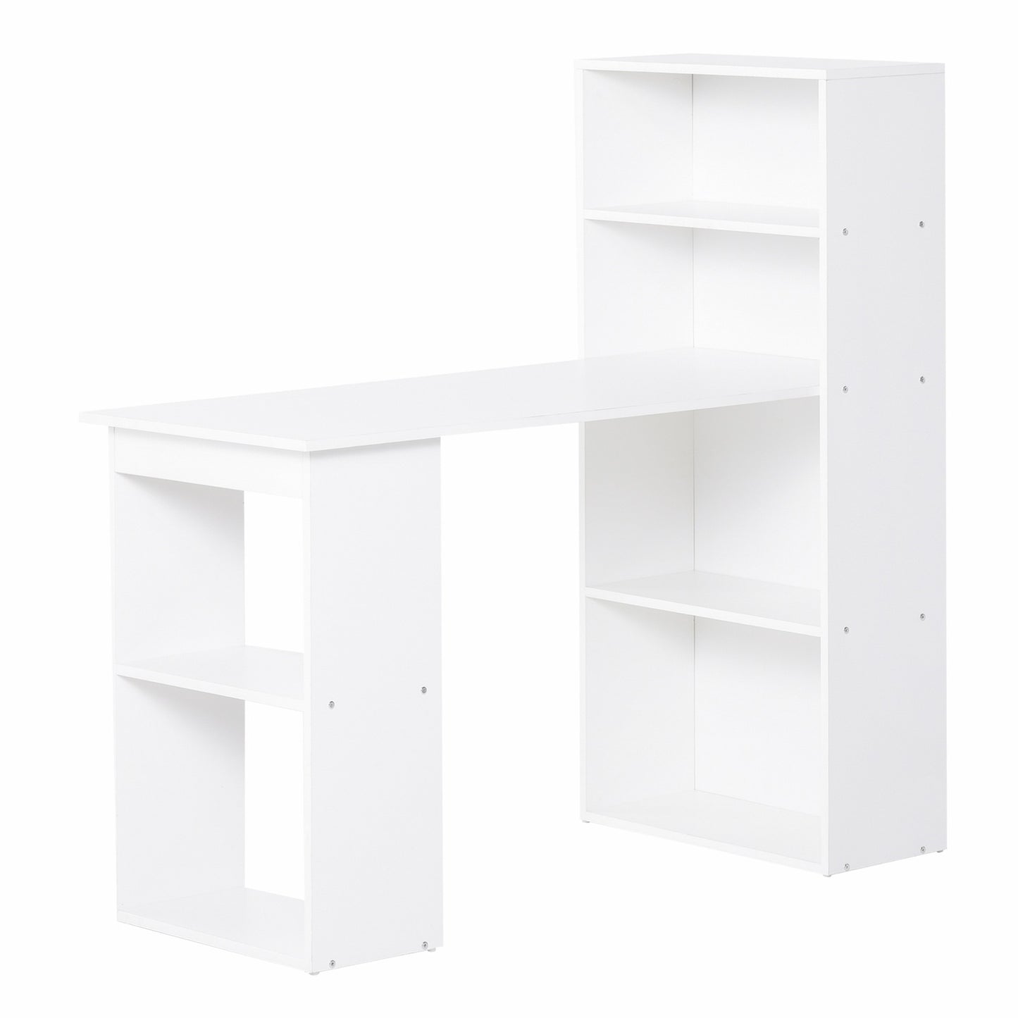 White Desk Kitchen Table With Shelf - 120x55x120 cm