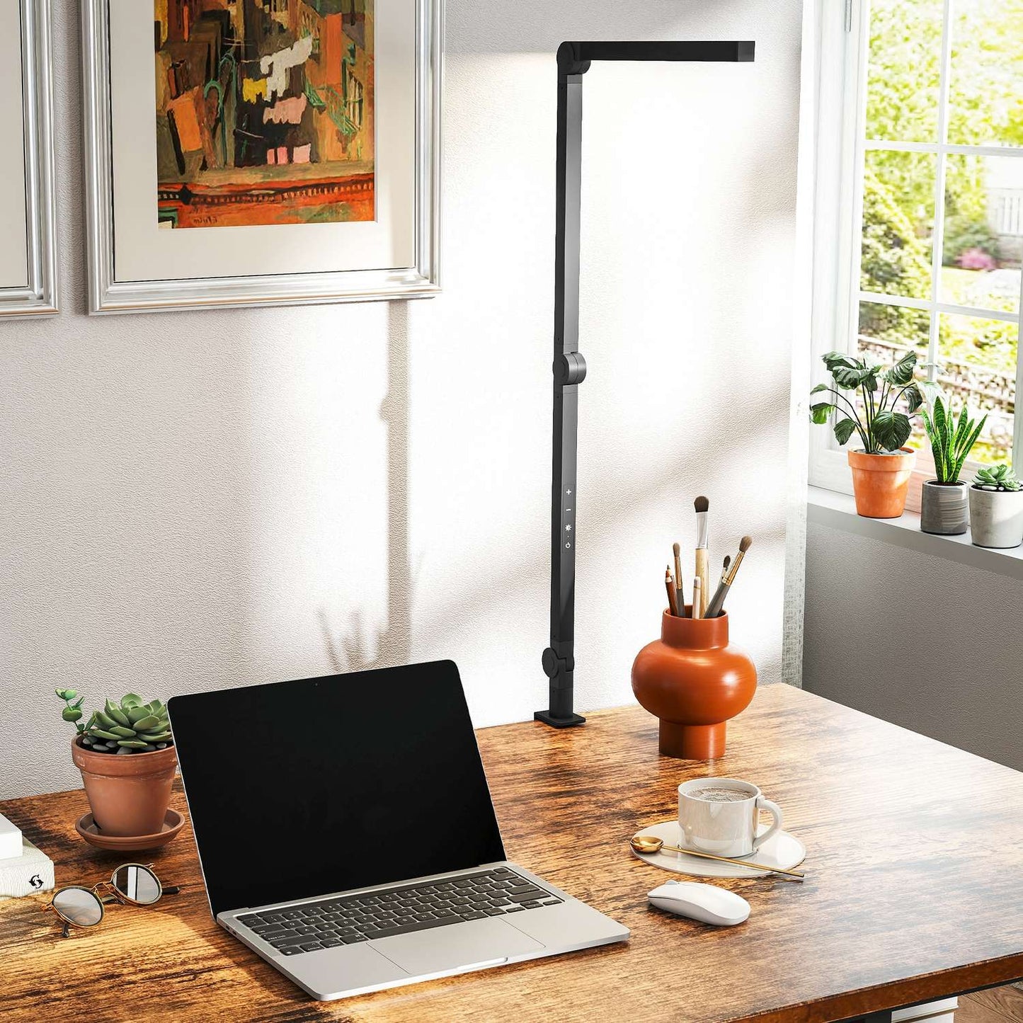 Desk Lamp, Adjustable Brightness & Color, Metal Clamp