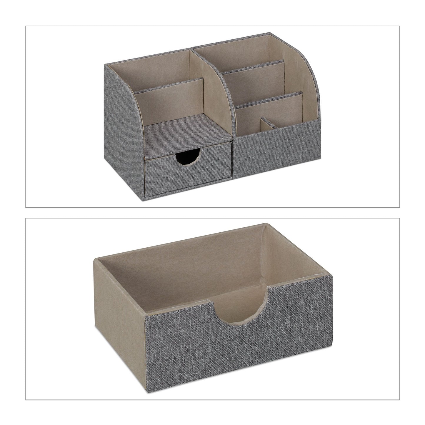 Desk Organiser Linen Look