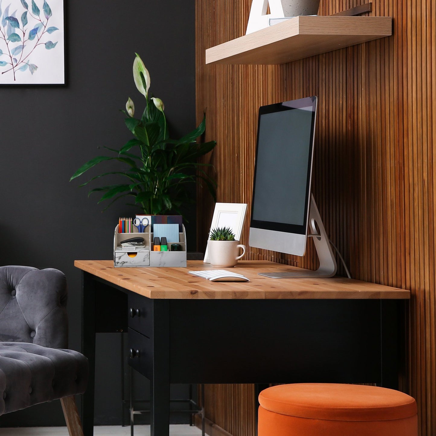 Desk Organiser Marble Look