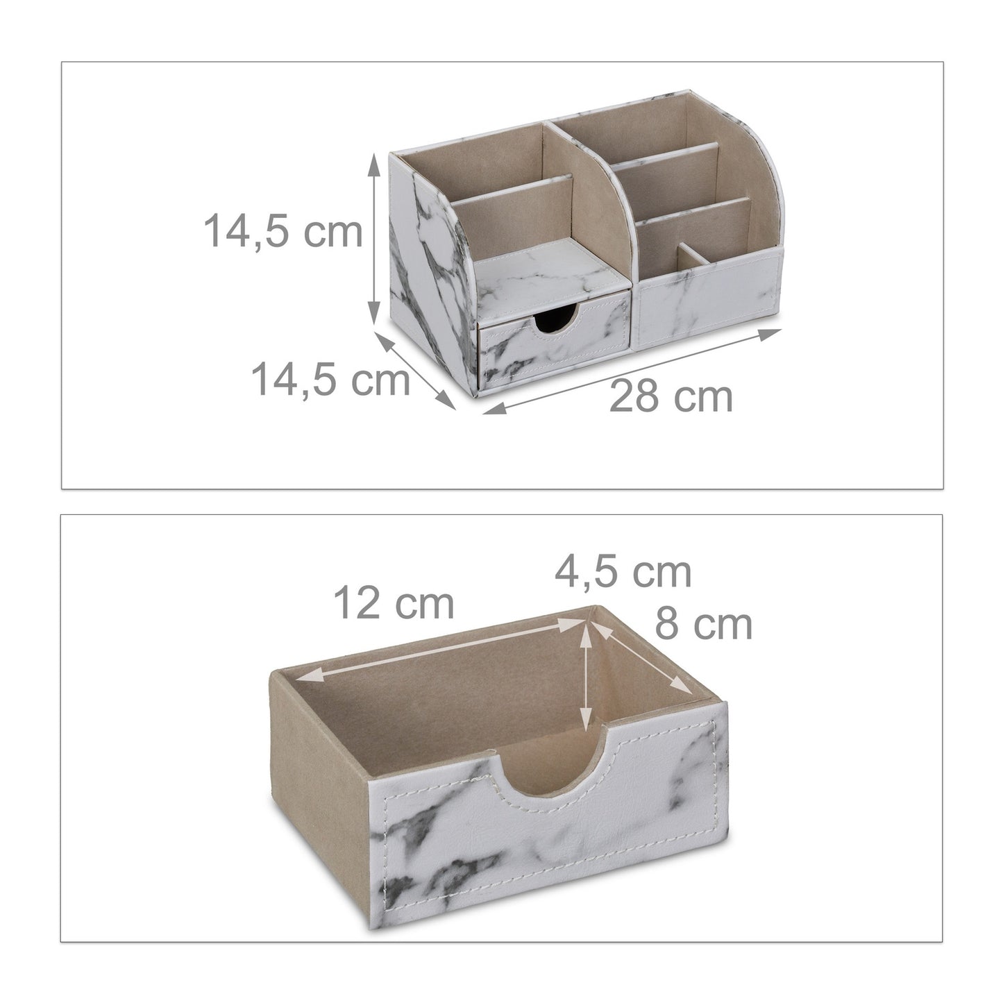 Desk Organiser Marble Look