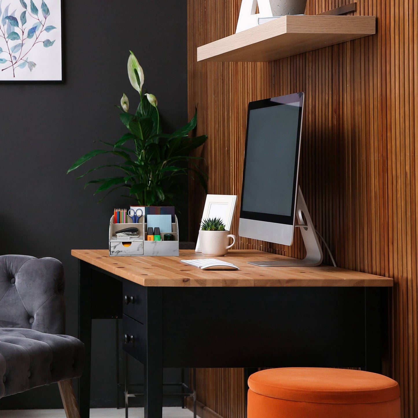Desk Organiser Marble Look