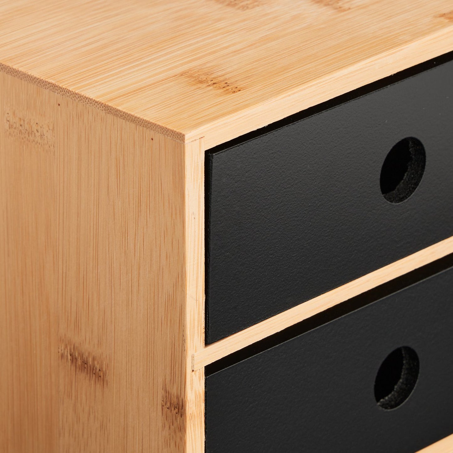 Desk Organiser with 2 Drawers, Bamboo Storage