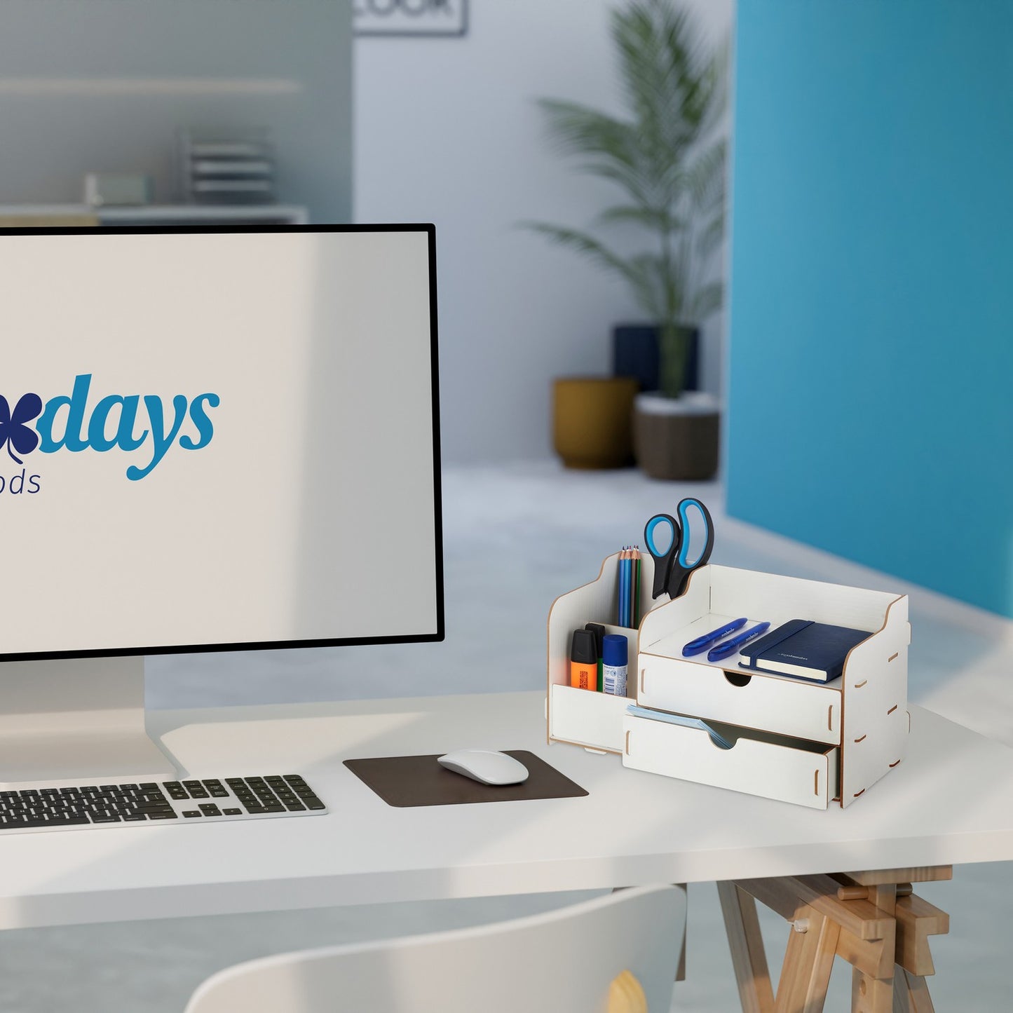 <p>Transform your workspace with this desk organiser, offering quick assembly and clutter-free efficiency. Ideal for home or office, it keeps essentials within reach and your desk tidy.</p>

<ul>
<li>Assemble swiftly with a smart plug-in system.</li>
<li>