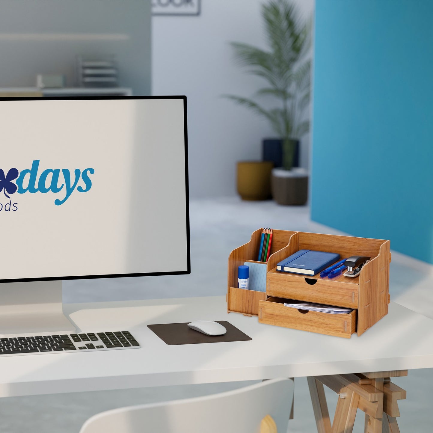 <p>Enhance productivity with this sleek desk organizer, perfect for home and office use. Its intuitive plug-in system ensures quick assembly, keeping essentials like pens and notes within easy reach.</p>

<ul>
<li>Assemble quickly with a user-friendly plu
